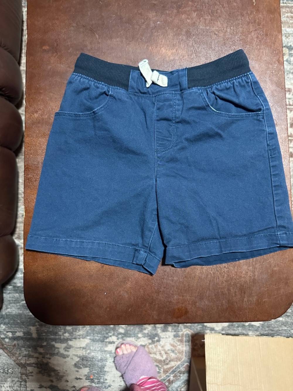Kids Navy Blue Pull-On Shorts